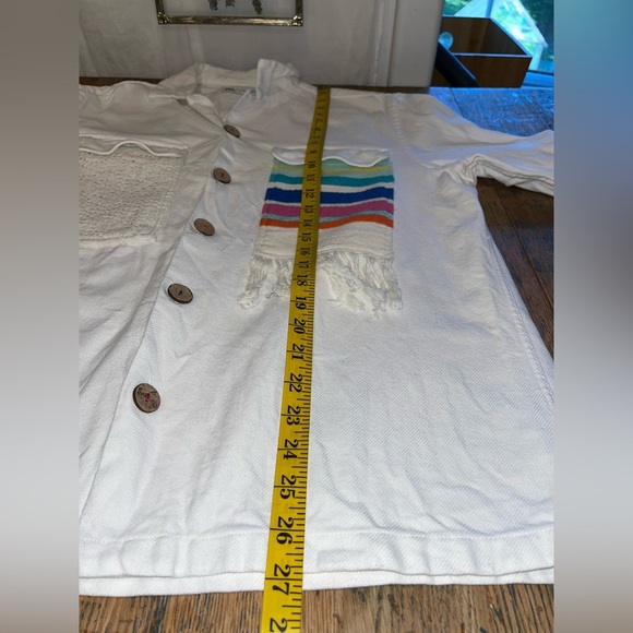 🤍ZARA Shirt jacket L – White with Colorful Pocket unisex - Picture 12 of 12